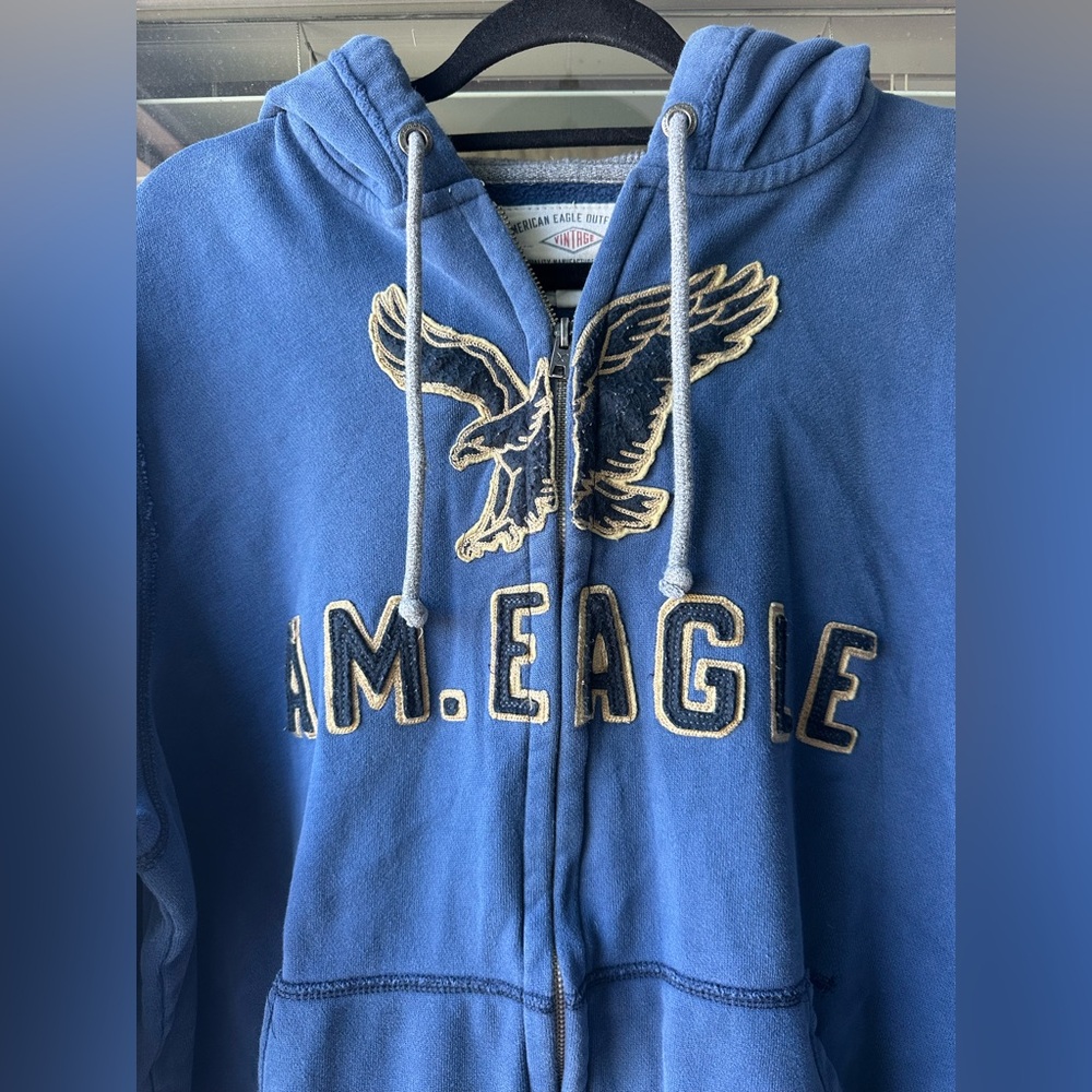 American Eagle Outfitters Zip-Up Fleece Lined Waffle-Knit Hood 2014 - Picture 3 of 11